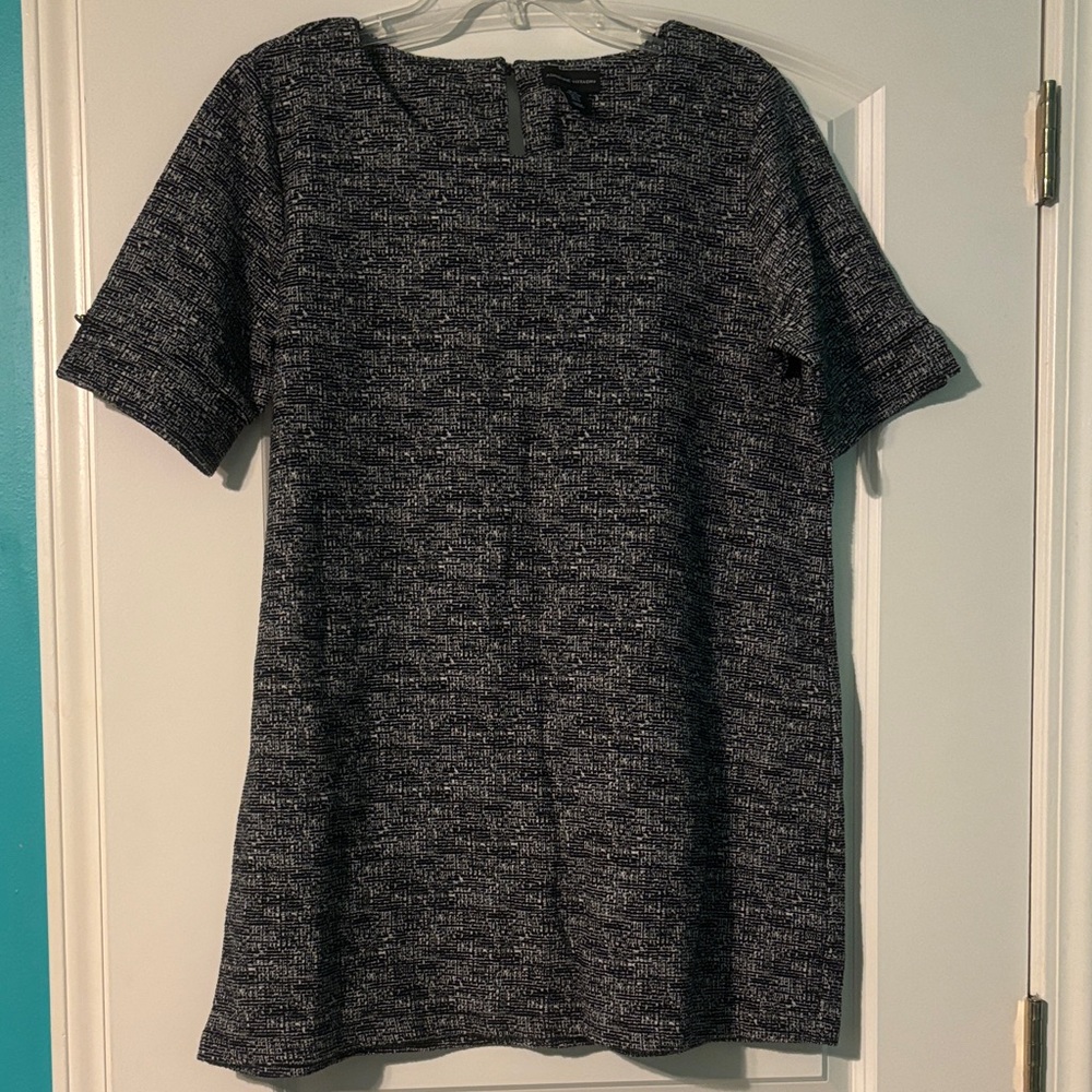 Adrienne Vittadini Charcoal and Black Textured Mini Dress